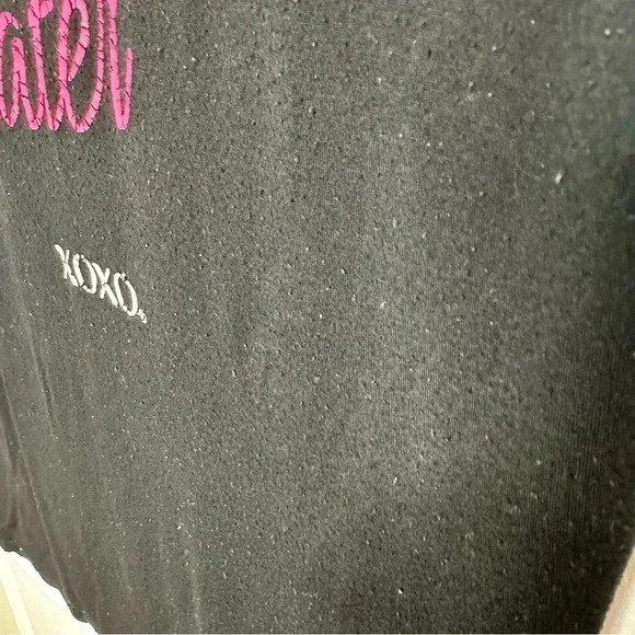 XOXO  Coffee Now Champagne Later T-Shirt Black/White/Pink Size Medium - Picture 5 of 16